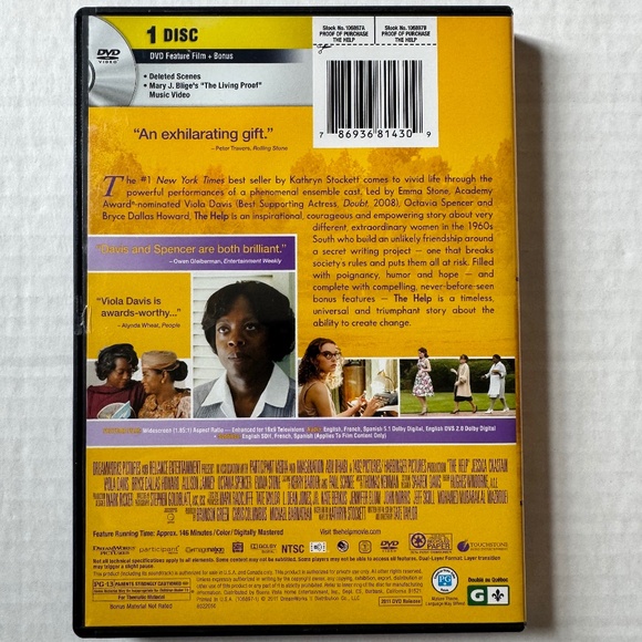 DVD "the Help" starring Viola Davis. Great Used Condition. - Picture 3 of 5